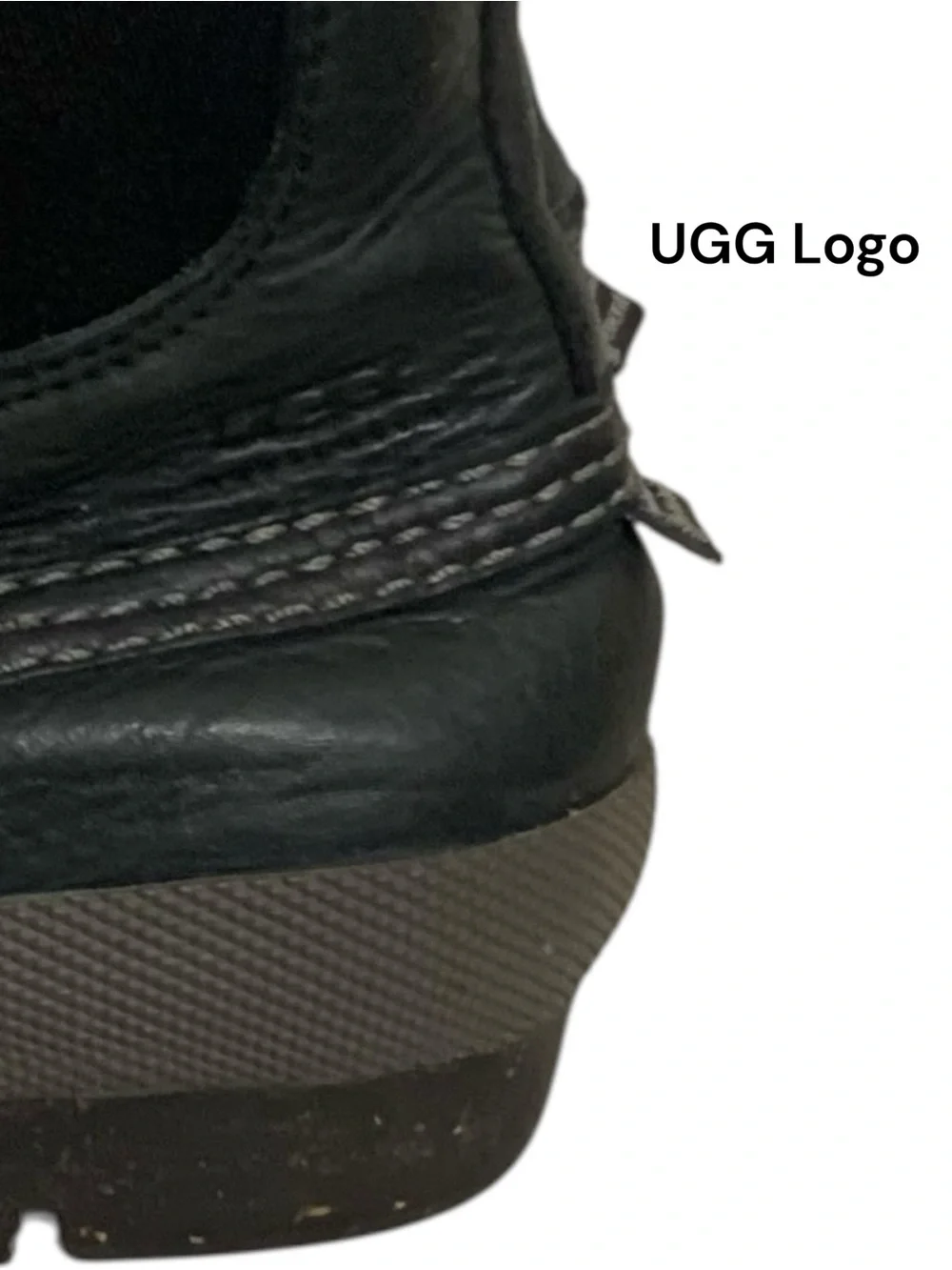 UGG Romosa Black Waterproof Leather Chelsea Pull-On Duck Boots Size 10